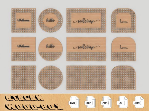 Download Rattan Cane Door Hanger Round Signs 228 - Premium Bundle